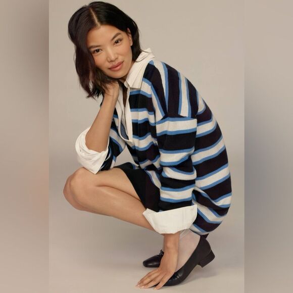 By Anthropologie Maeve Color Block Mini Sweater Dress M NWT - Picture 11 of 11